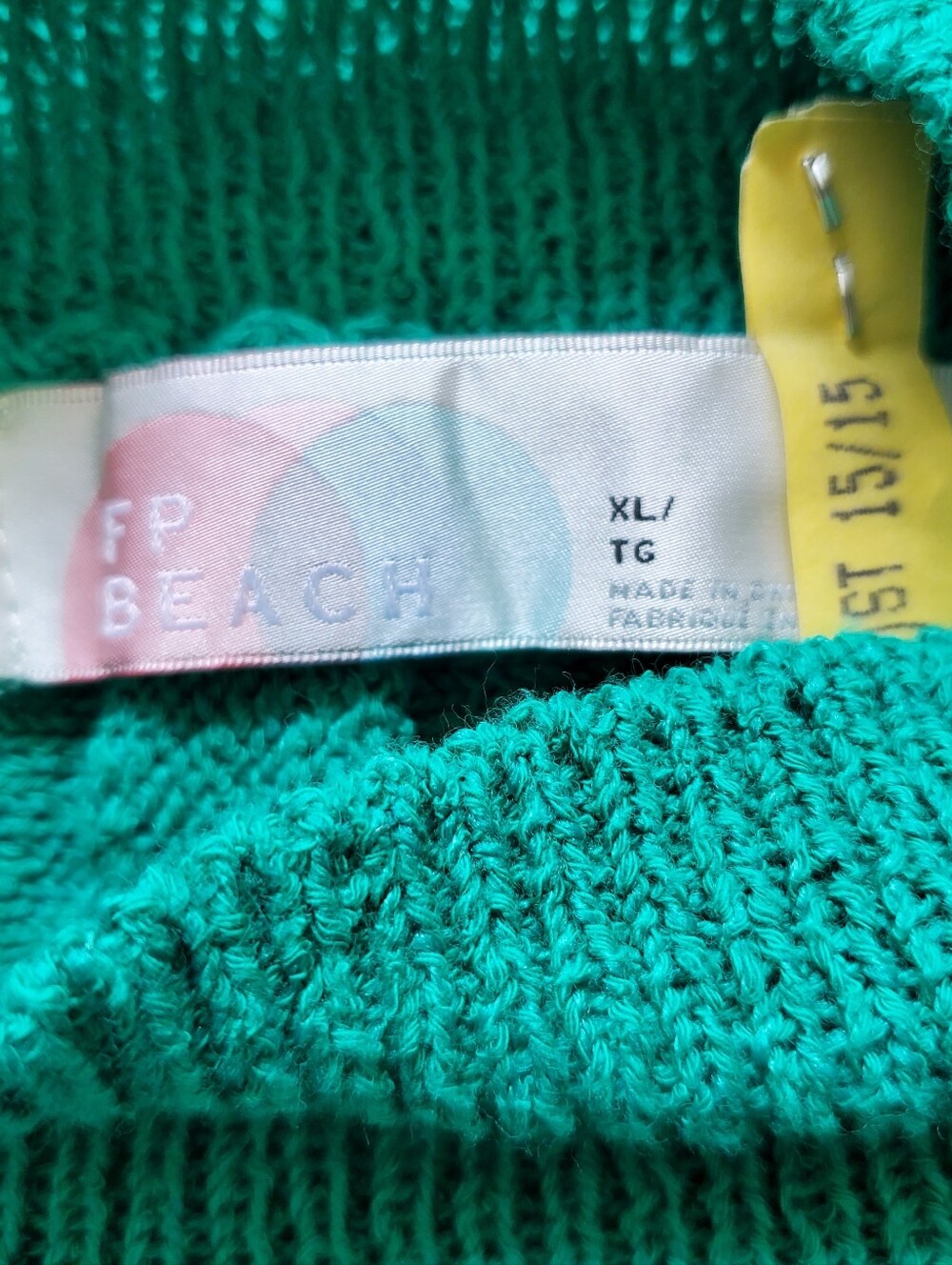 FP Beach Mock Turtleneck Knit Ribbed Dress.  Size XL - Picture 5 of 6